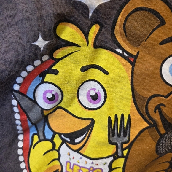 Five Nights at Freddy's FNAF Freddy Fazbear's Pizza Cartoon Graphic Shirt Large - Picture 4 of 11